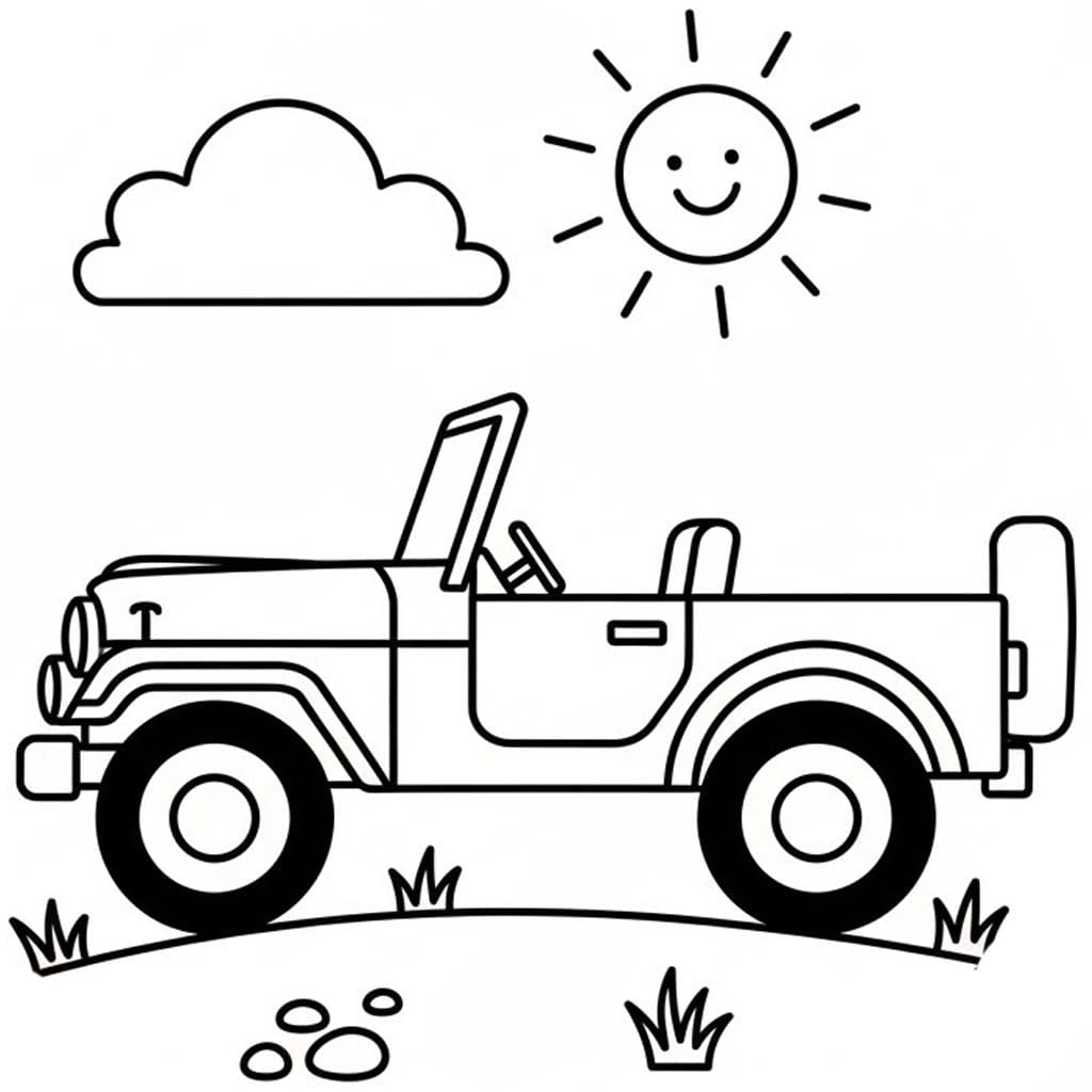 Kolorowanka Narysuj Jeep wydruku dla dzieci