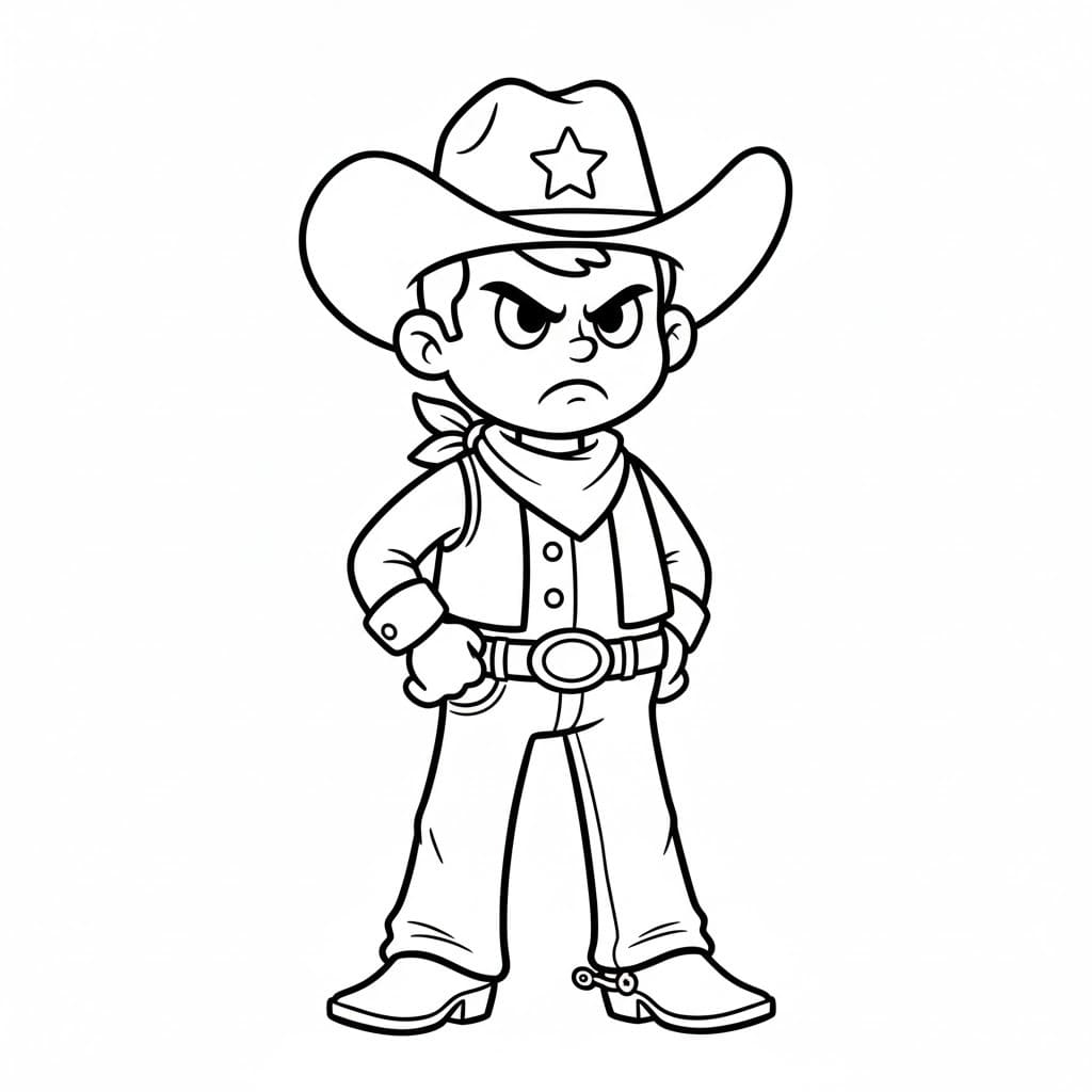 Kolorowanka Narysuj Kowboj 1
