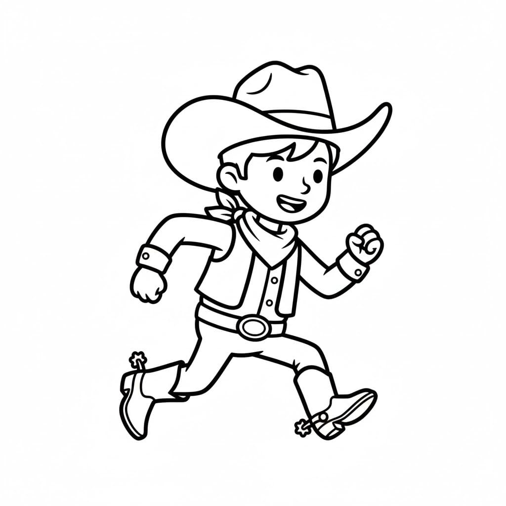 Kolorowanka Narysuj Kowboj 2