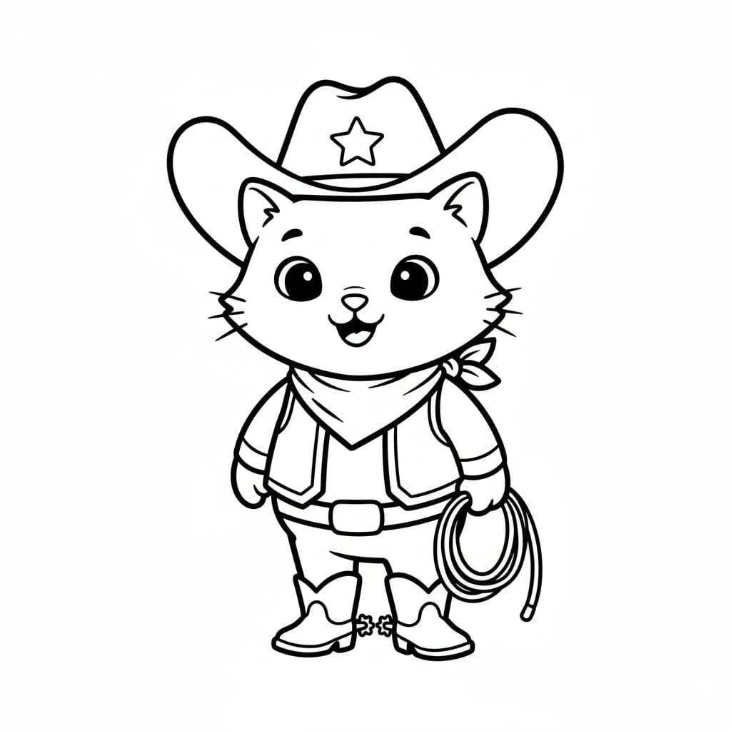 Kolorowanka Narysuj Kowboj 4