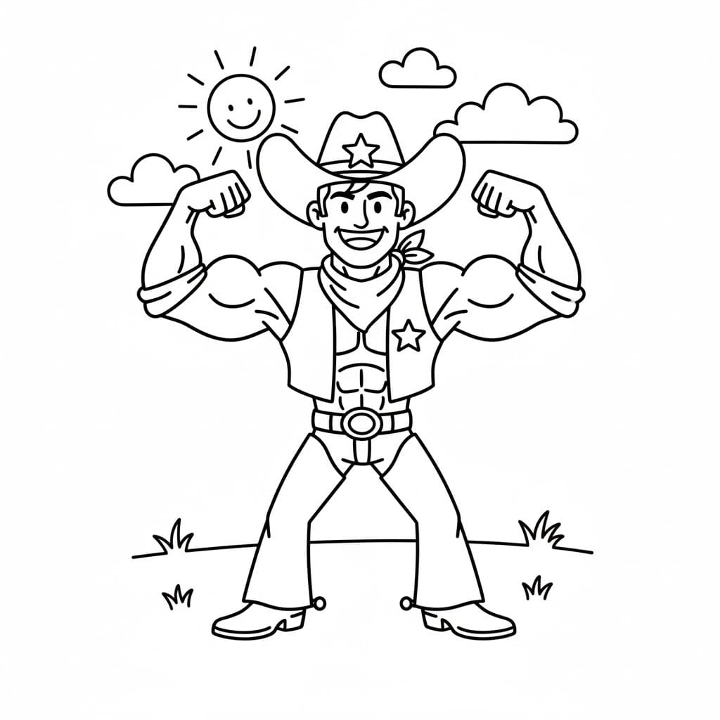 Kolorowanka Narysuj Kowboj 5