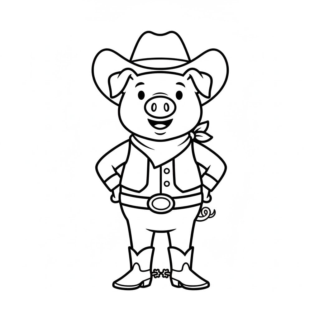 Kolorowanka Narysuj Kowboj 6