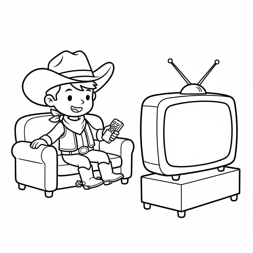 Kolorowanka Narysuj Kowboj 8