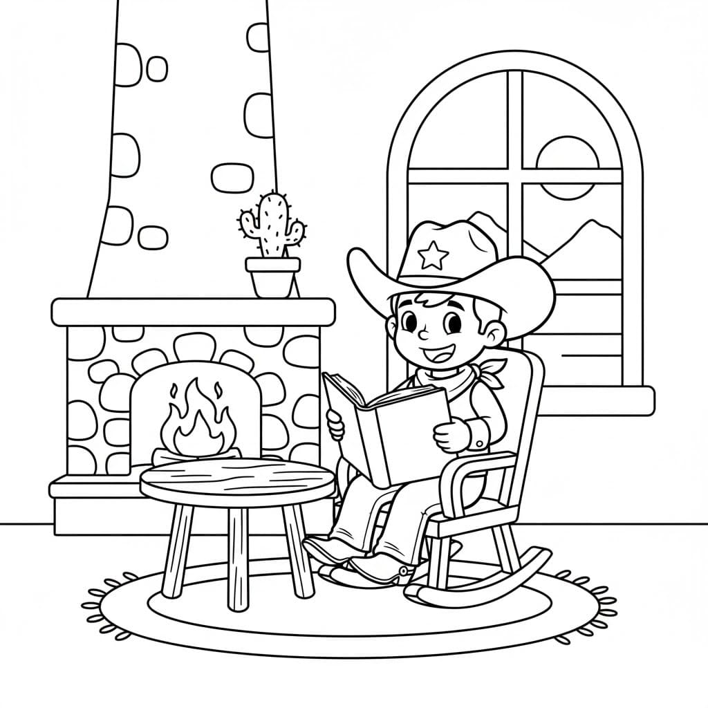 Kolorowanka Narysuj Kowboj bezpłatny łatwy