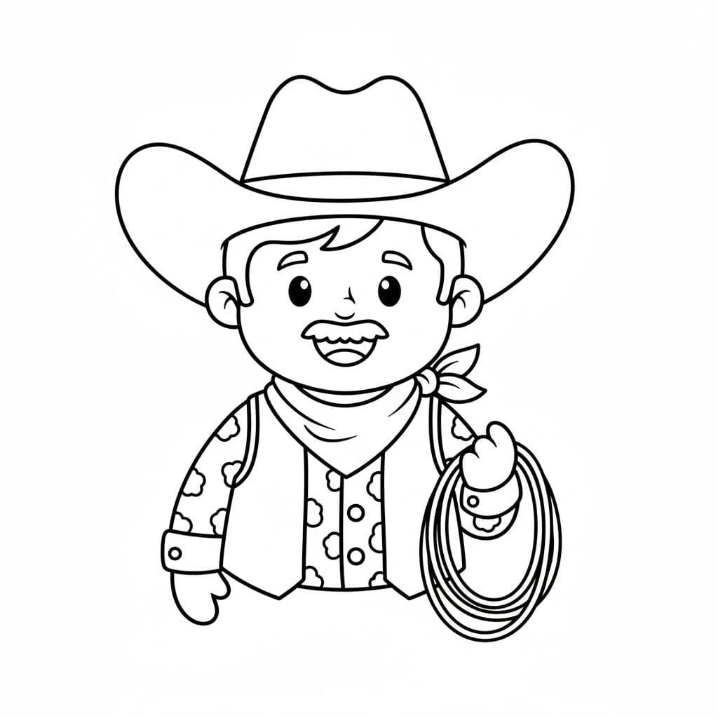 Kolorowanka Narysuj Kowboj u dzieci