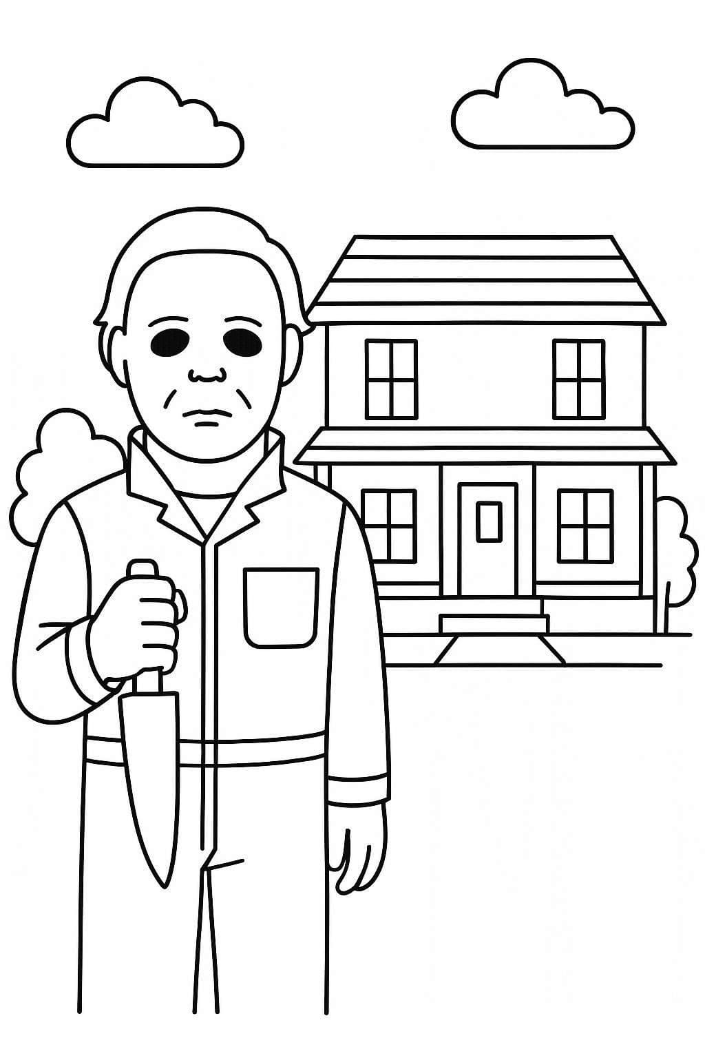 Kolorowanka Narysuj Michael Myers 2