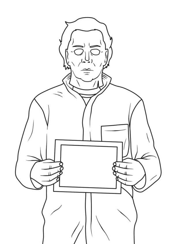 Kolorowanka Narysuj Michael Myers 5