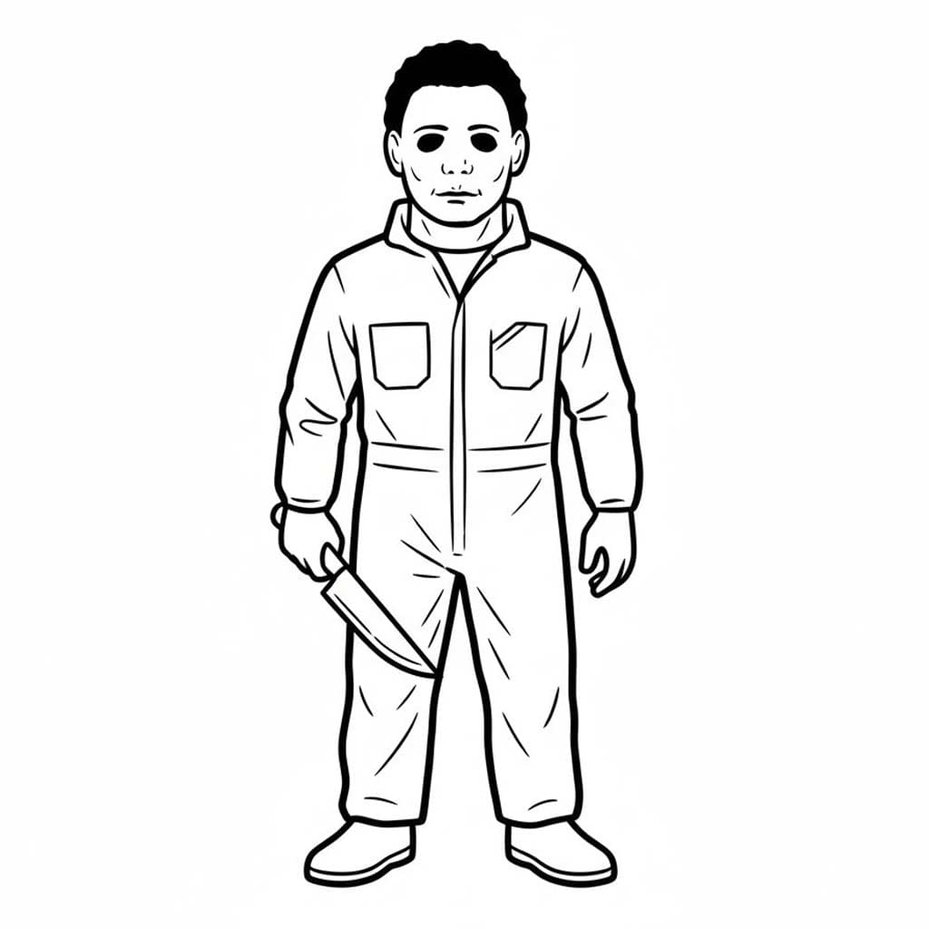 Kolorowanka Narysuj Michael Myers 7
