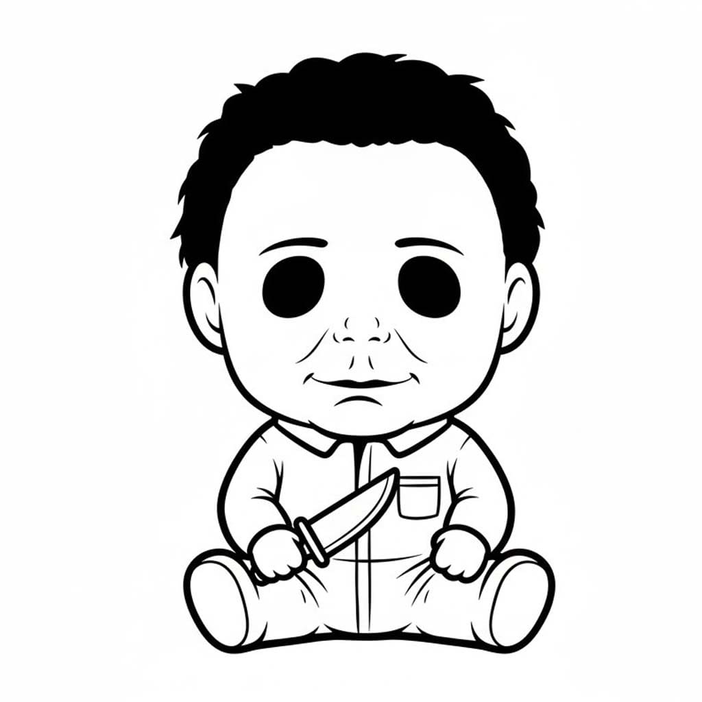 Kolorowanka Narysuj Michael Myers bezpłatny podstawowy