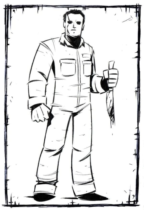 Kolorowanka Narysuj Michael Myers bezpłatny