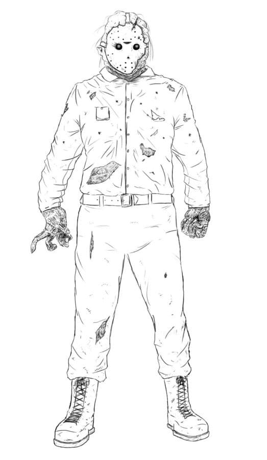 Kolorowanka Narysuj Michael Myers łatwy