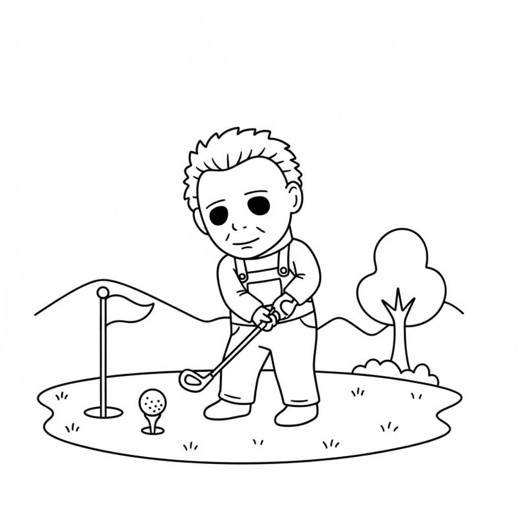 Kolorowanka Narysuj Michael Myers prosty