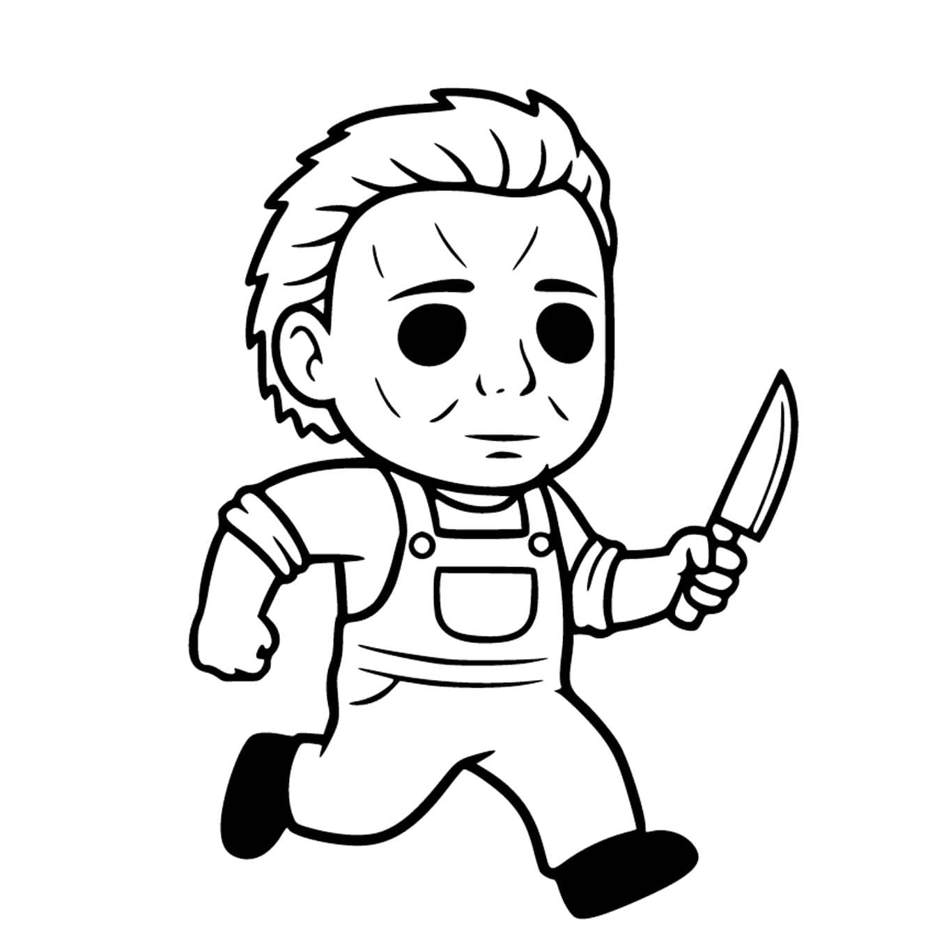 Kolorowanka Narysuj Michael Myers wydruku łatwy