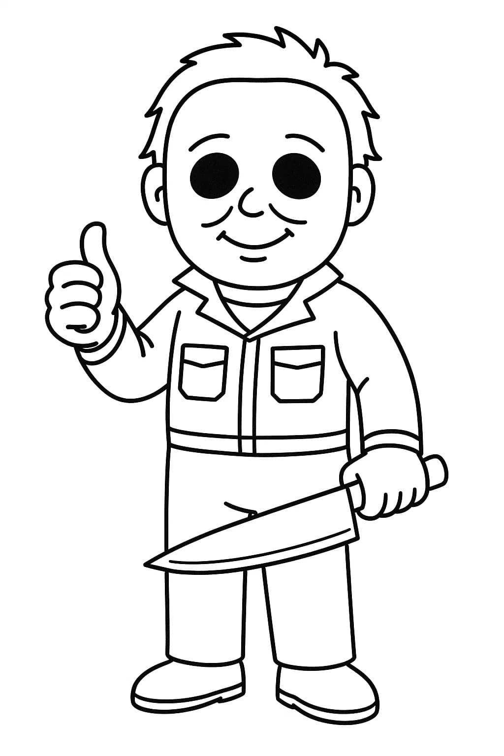 Kolorowanka Narysuj Michael Myers wydruku podstawowy