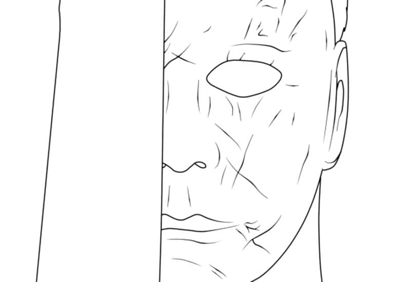 Kolorowanka Narysuj Michael Myers wydruku prosty