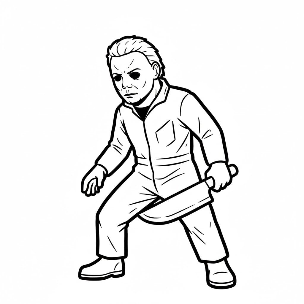 Kolorowanka Narysuj Michael Myers wydruku
