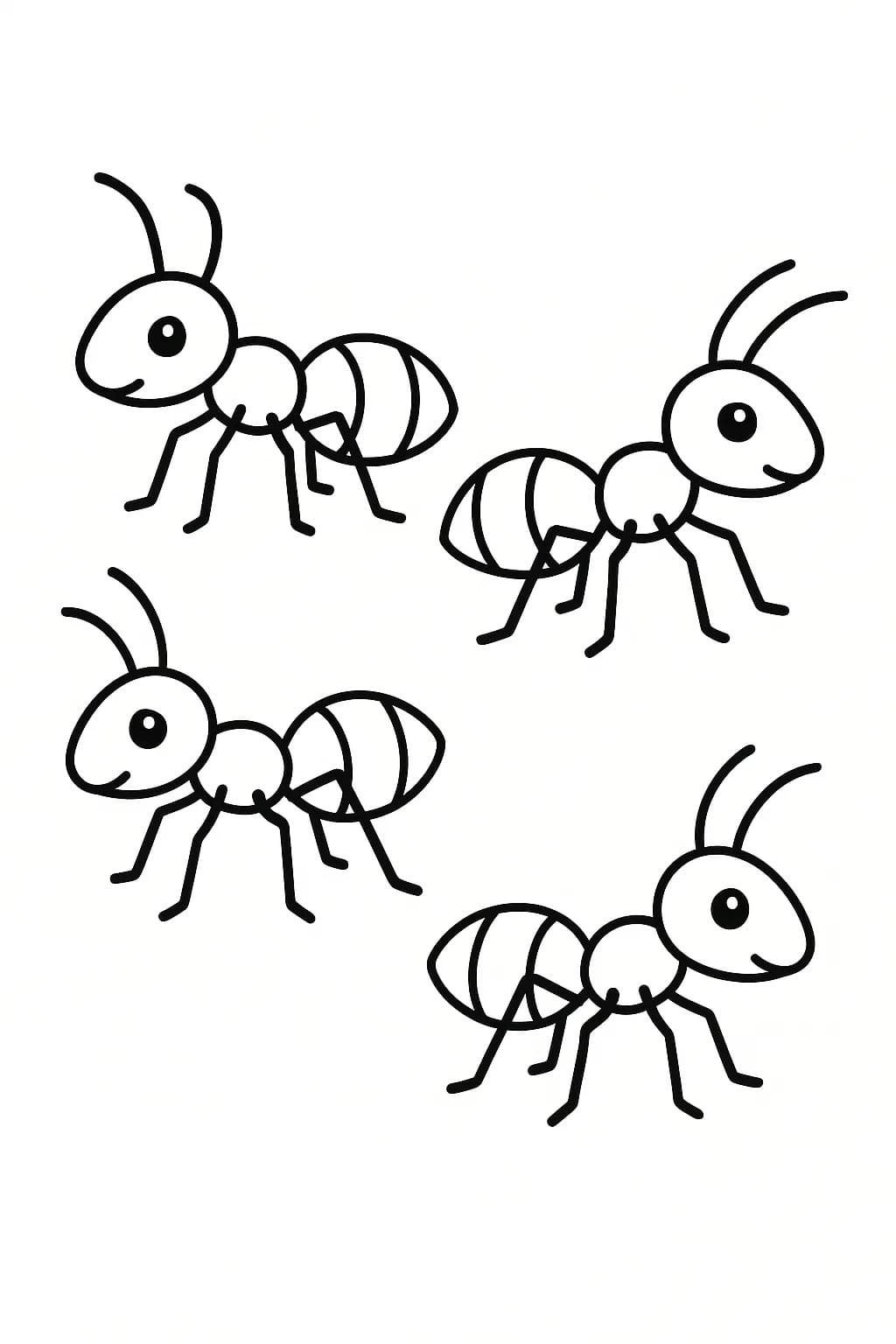 Kolorowanka Narysuj Mrówki bezpłatnie prosty