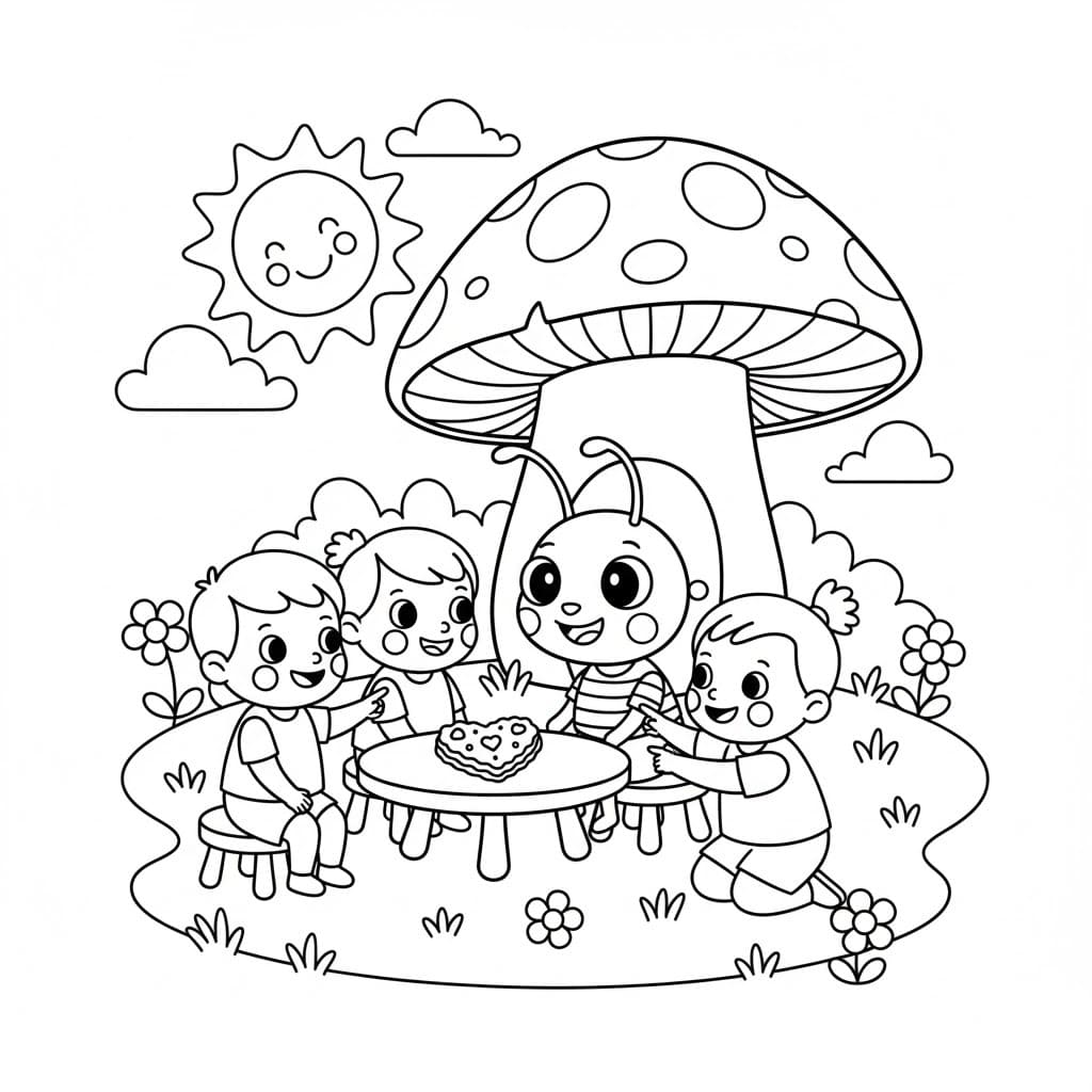 Kolorowanka Narysuj Mrówki do druku dla dzieci