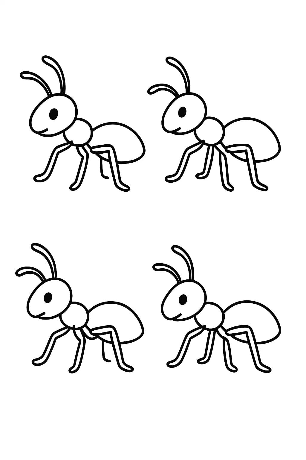 Kolorowanka Narysuj Mrówki prosty do druku