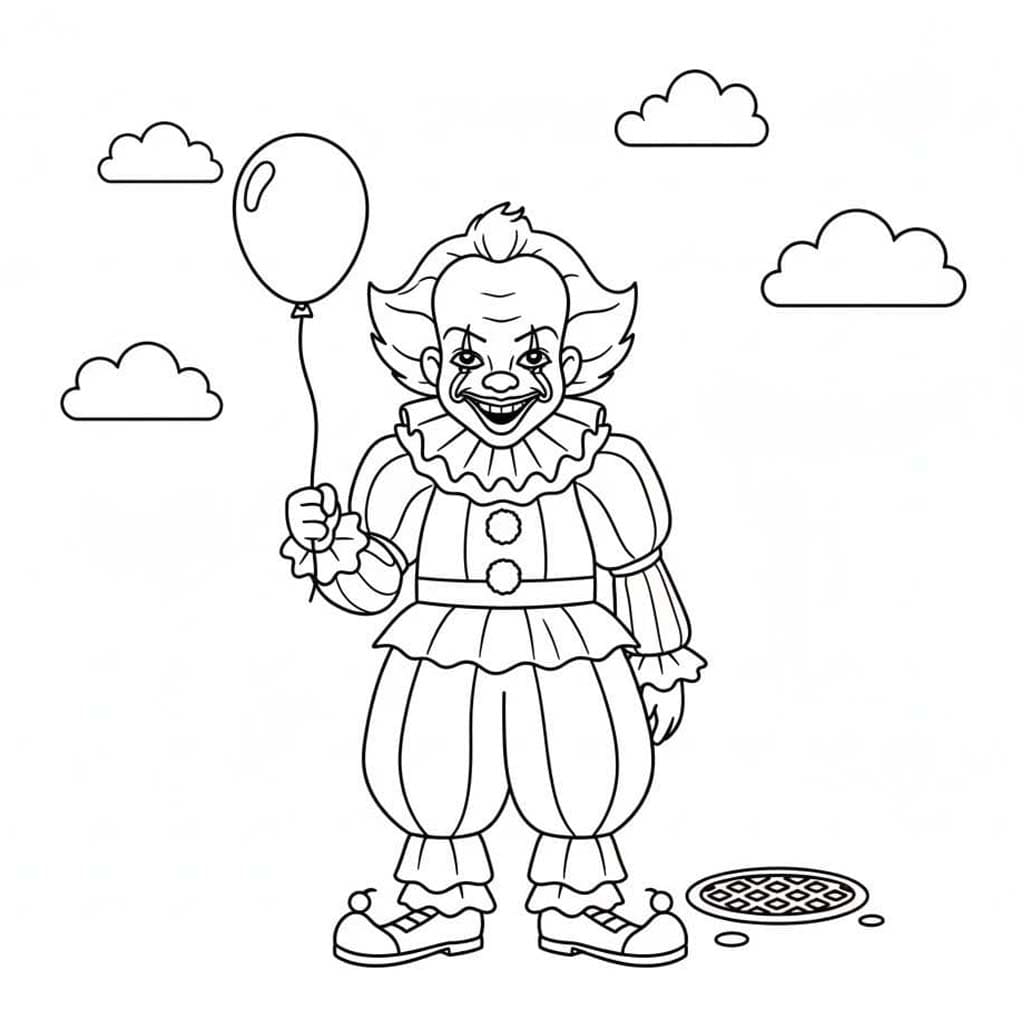 Kolorowanka Narysuj Pennywise 3