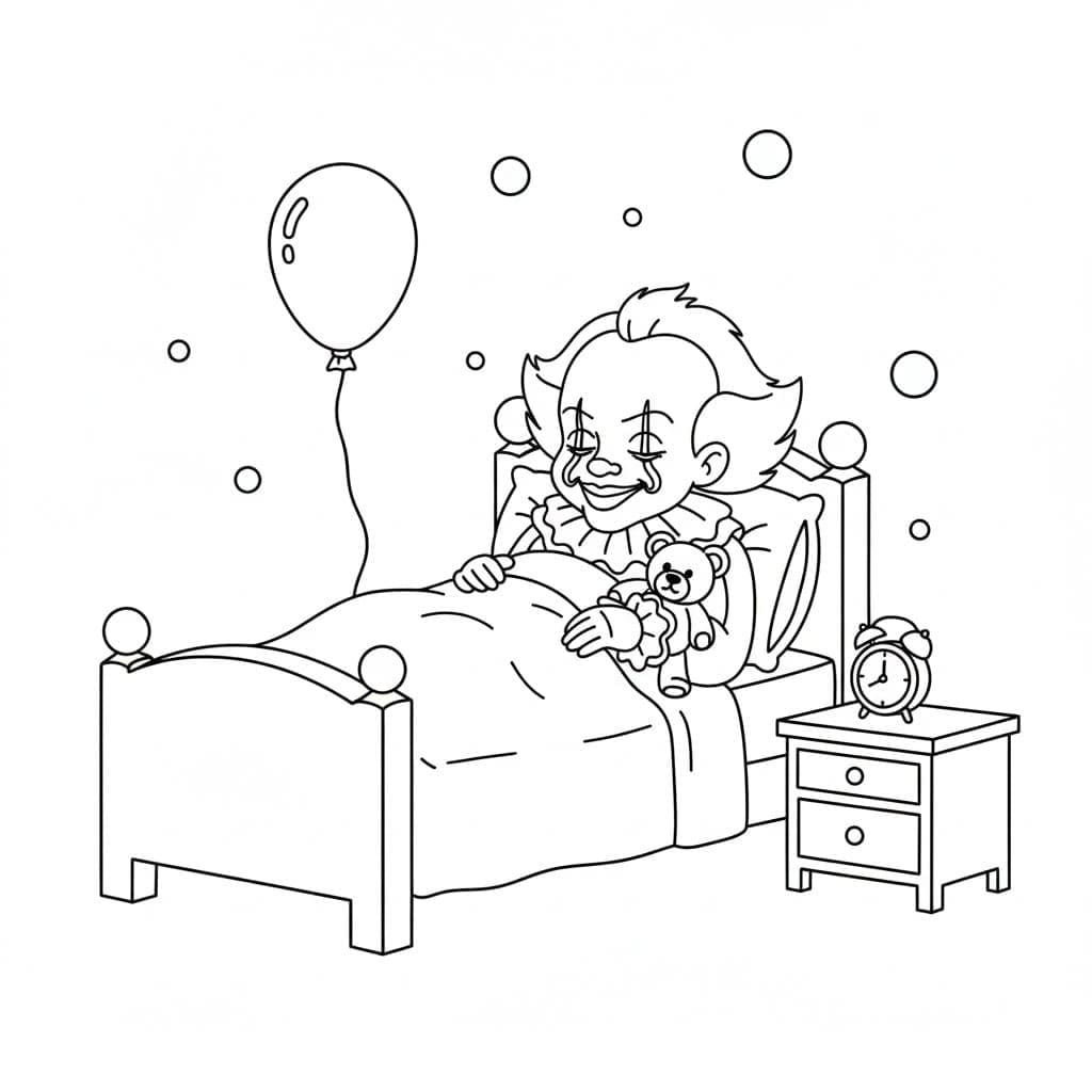 Kolorowanka Narysuj Pennywise 6