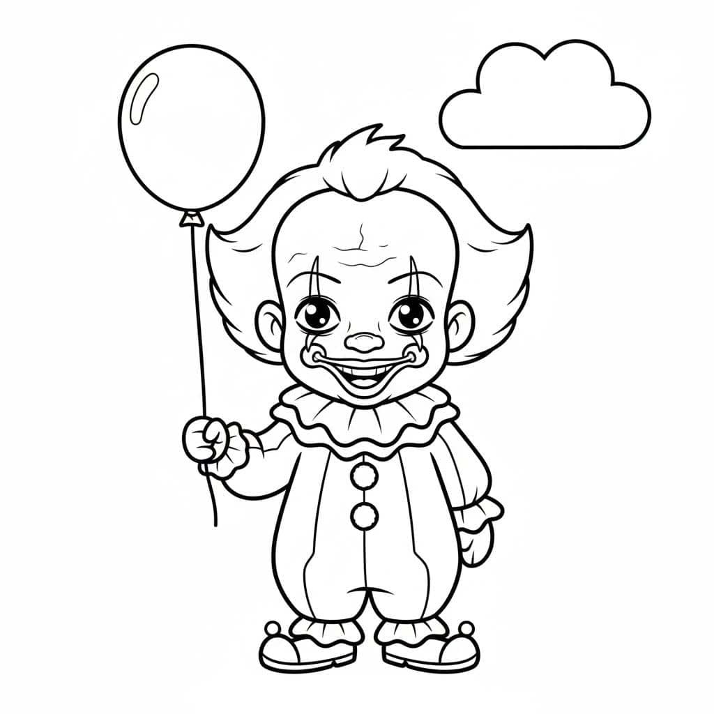 Kolorowanka Narysuj Pennywise bezpłatny prosty