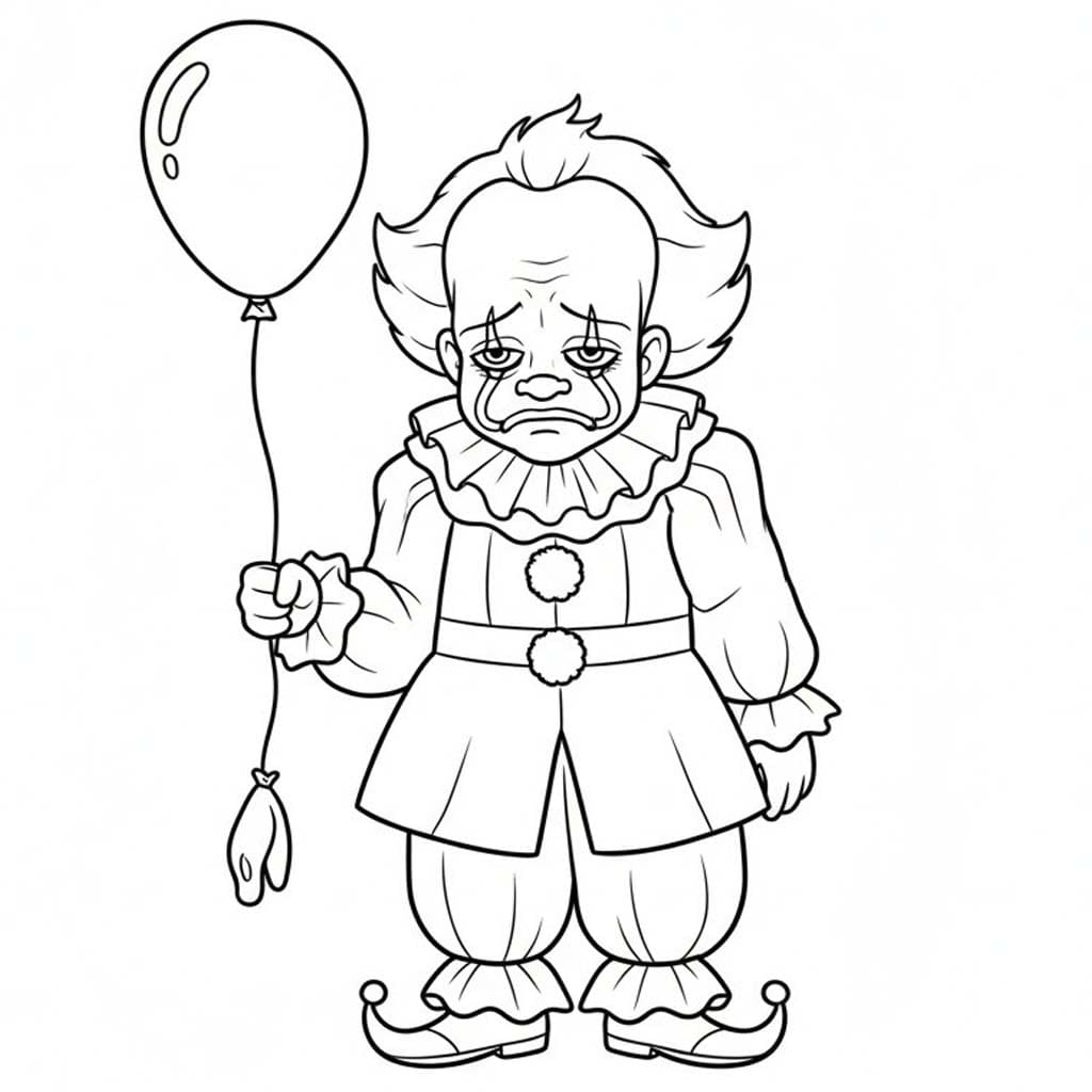 Kolorowanka Narysuj Pennywise bezpłatny wydruku