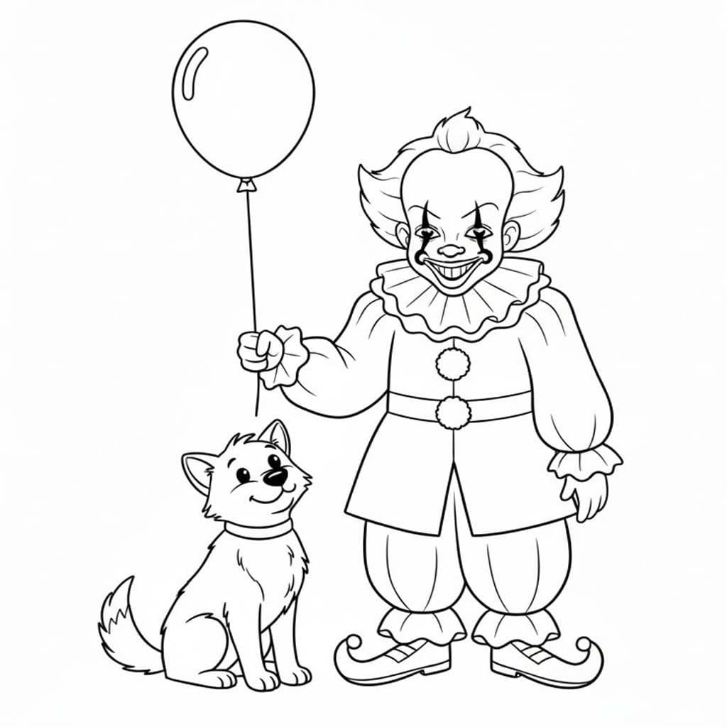 Kolorowanka Narysuj Pennywise bezpłatny