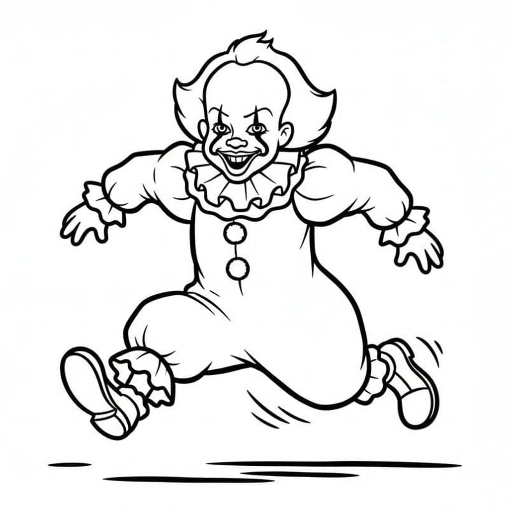 Kolorowanka Narysuj Pennywise dla dzieci