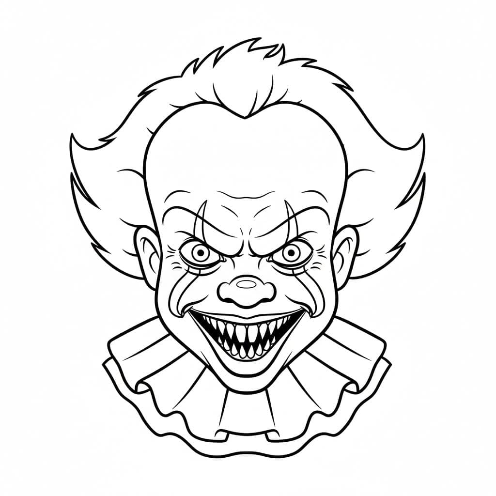 Kolorowanka Narysuj Pennywise łatwy