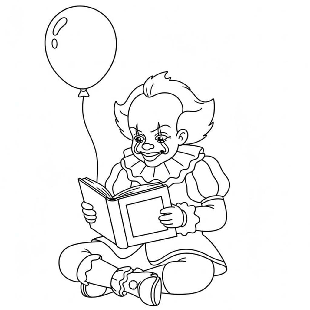 Kolorowanka Narysuj Pennywise prosty