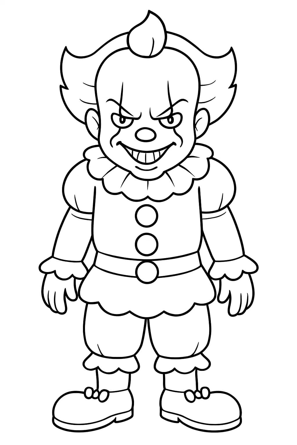 Kolorowanka Narysuj Pennywise u dzieci