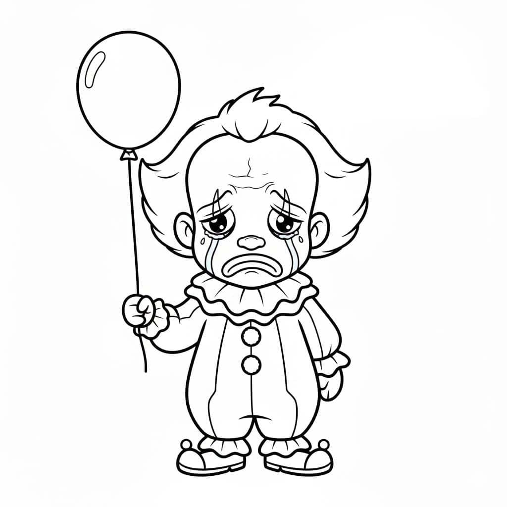 Kolorowanka Narysuj Pennywise wydruku łatwy