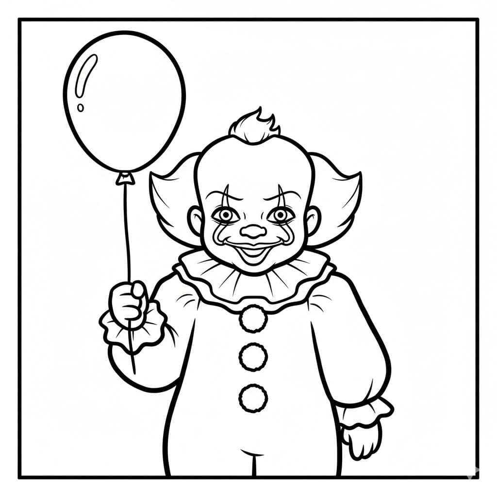 Kolorowanka Narysuj Pennywise wydruku