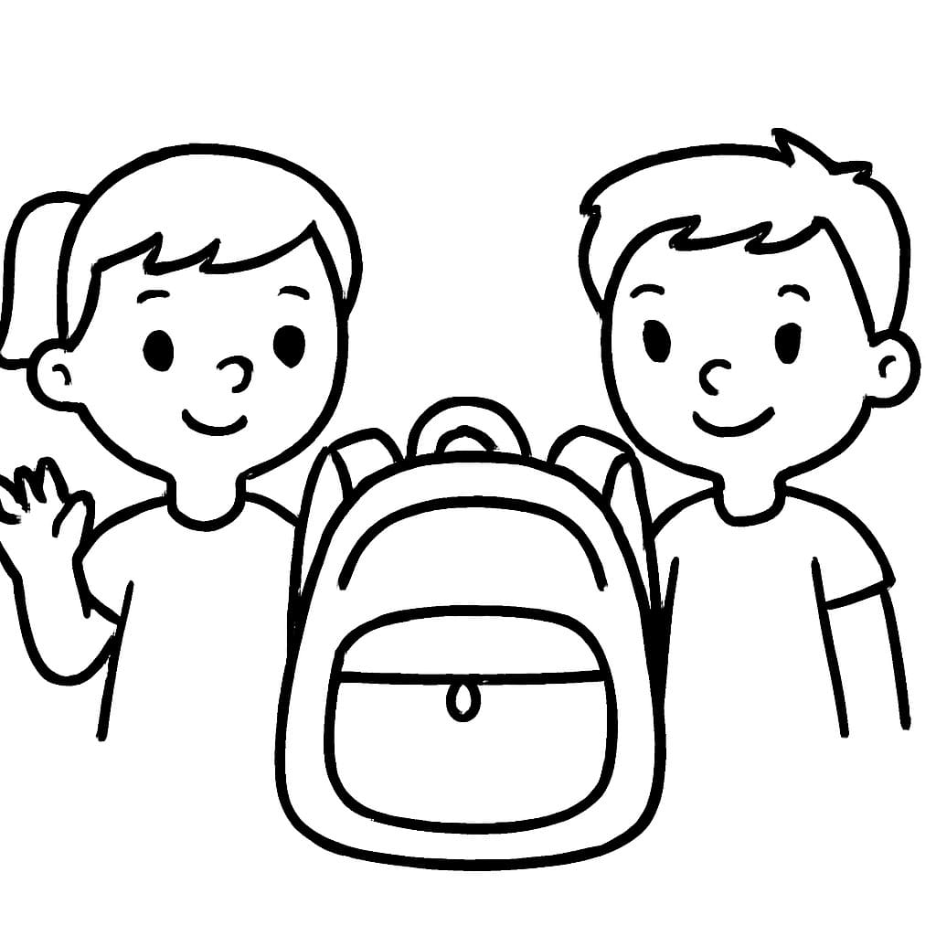 Kolorowanka Narysuj Plecak bezpłatny dla dzieci