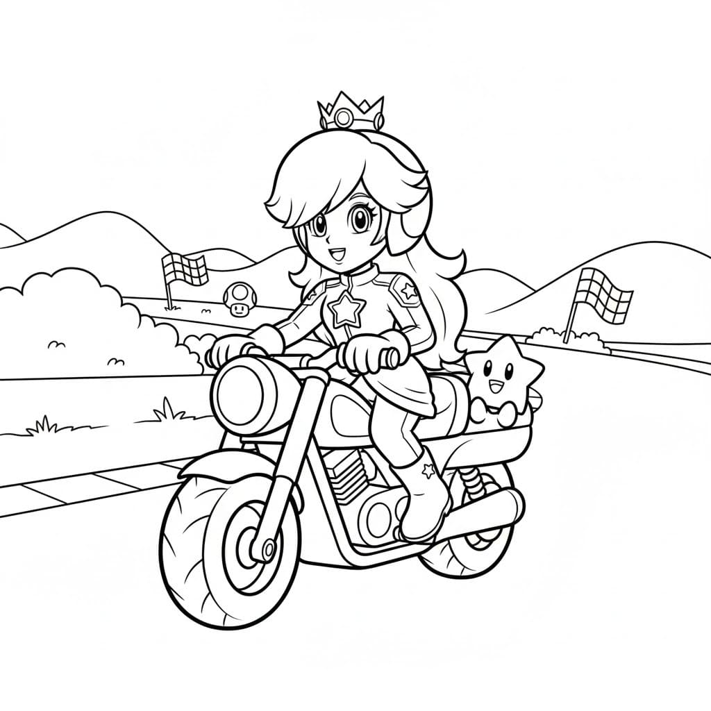 Kolorowanka Narysuj Rosalina bezpłatny prosty