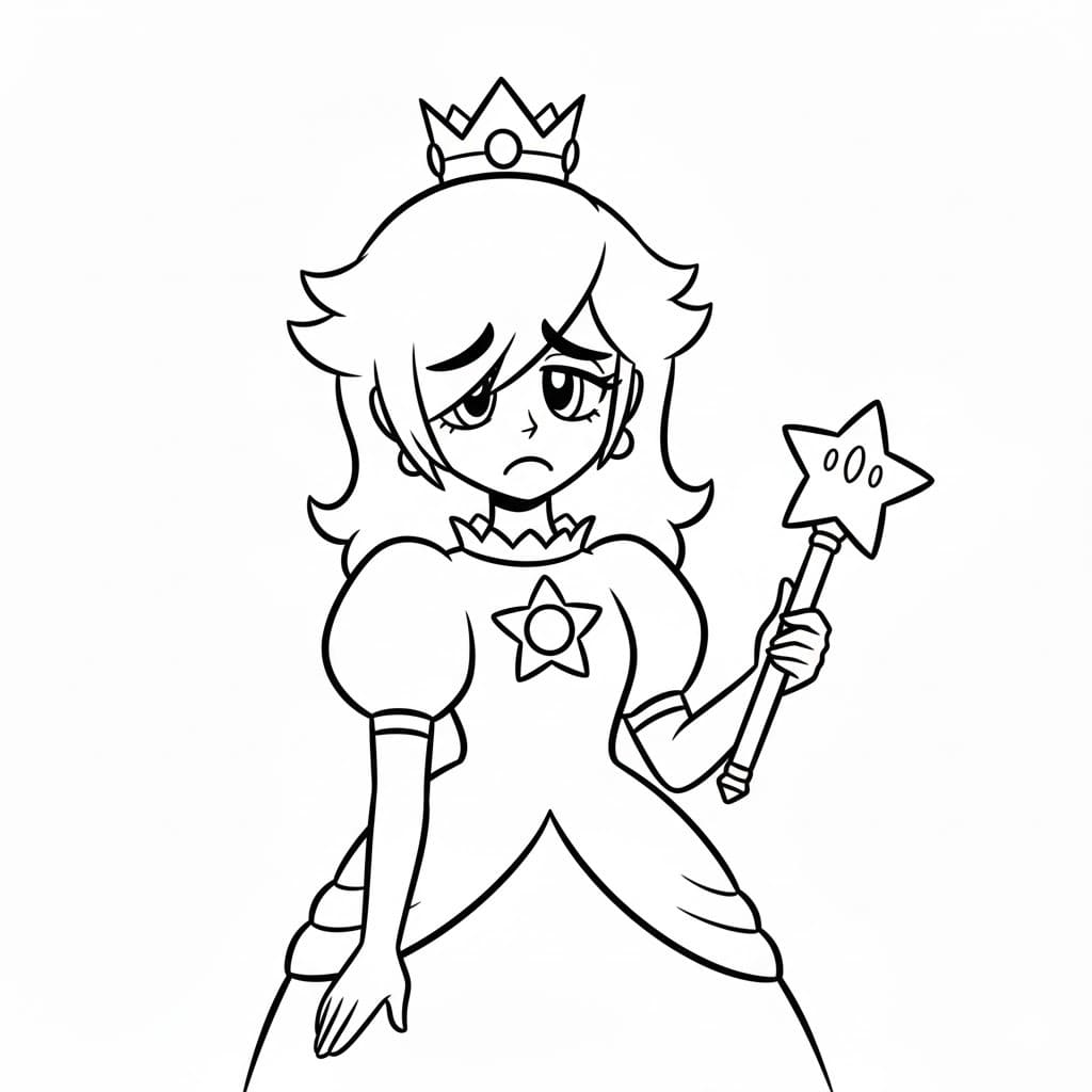 Kolorowanka Narysuj Rosalina bezpłatny wydruku łatwy