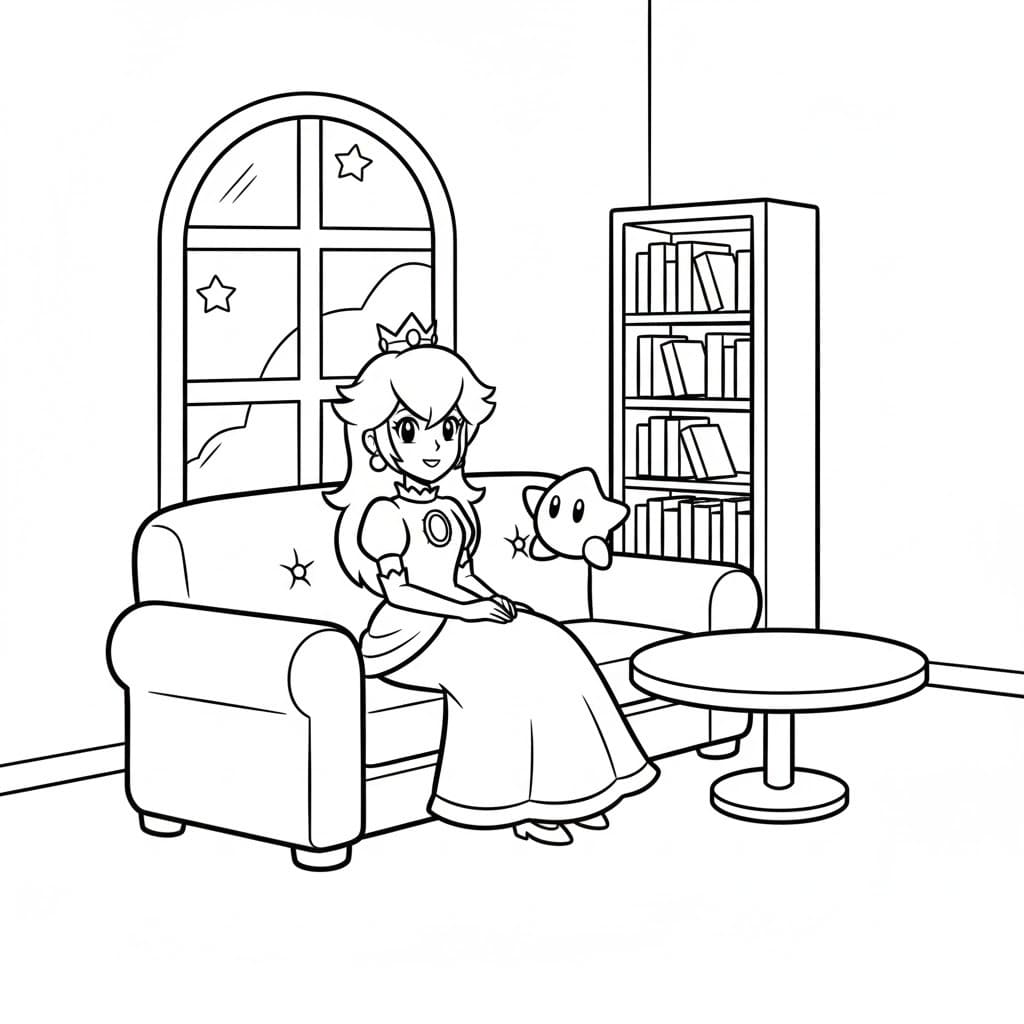 Kolorowanka Narysuj Rosalina bezpłatny wydruku prosty