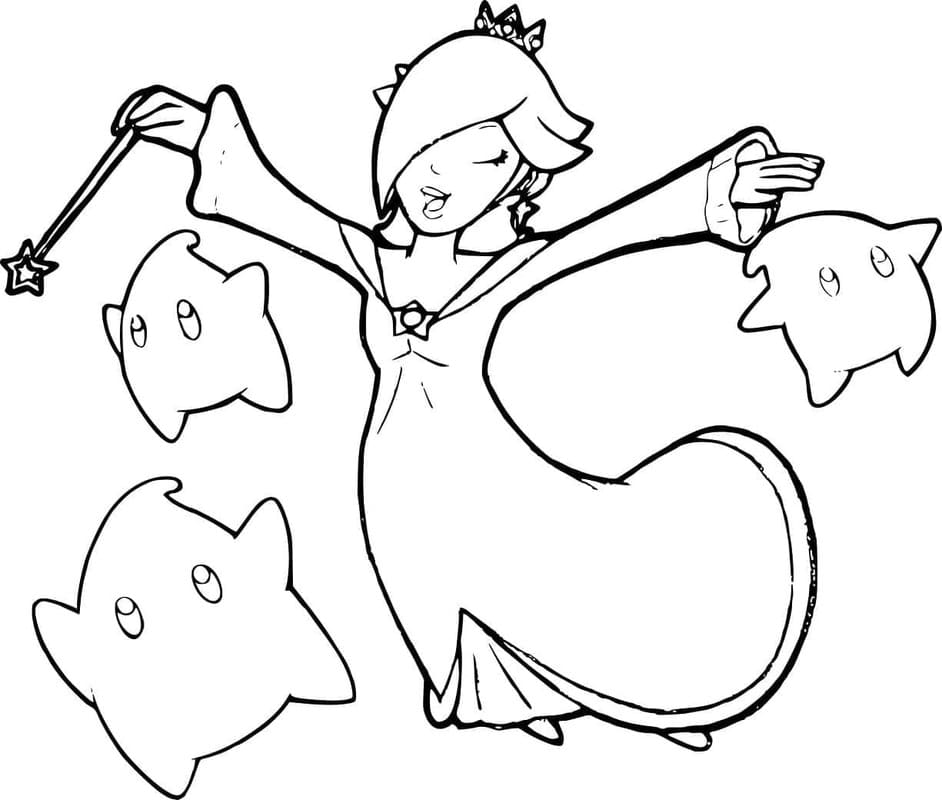 Kolorowanka Narysuj Rosalina łatwy