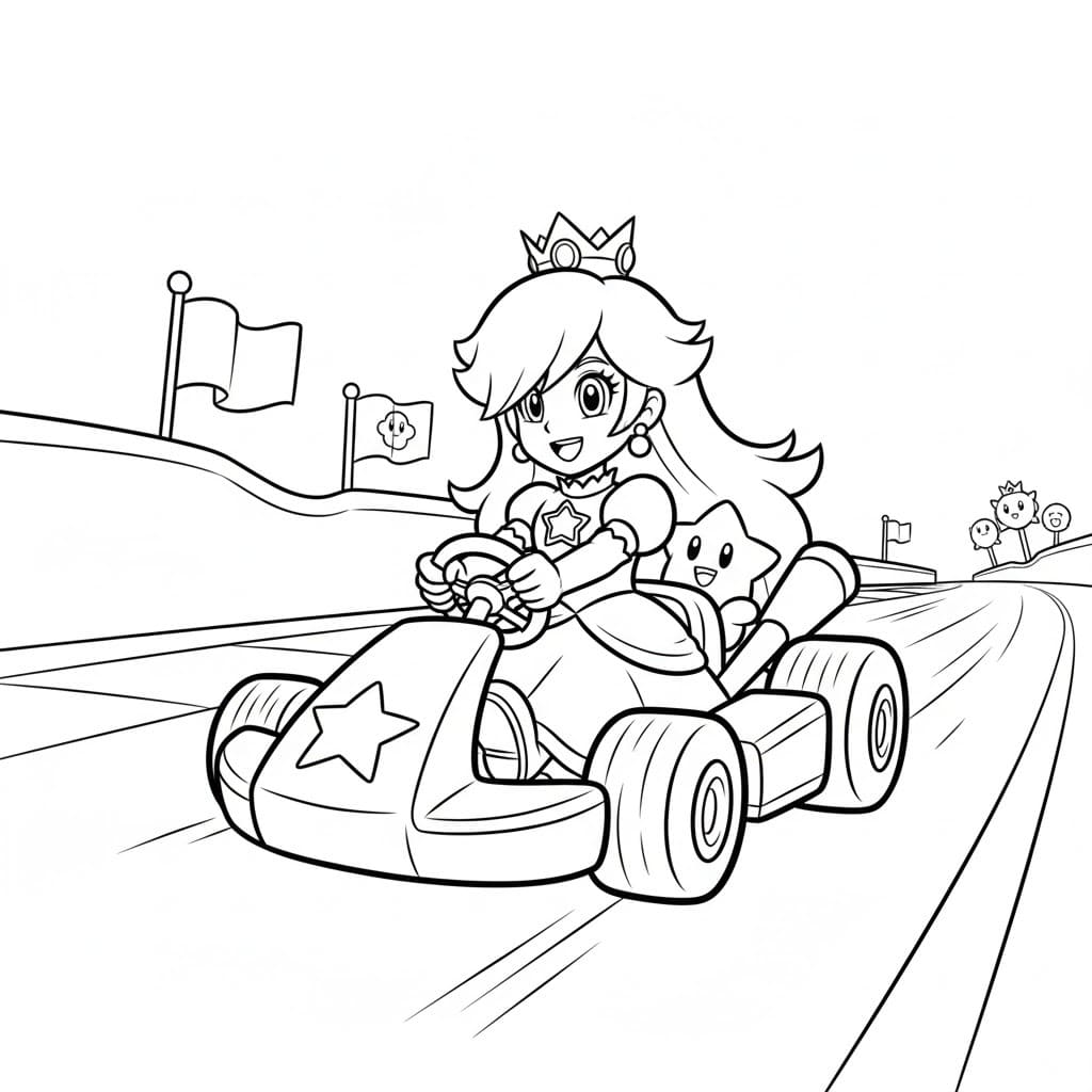 Kolorowanka Narysuj Rosalina prosty u dzieci