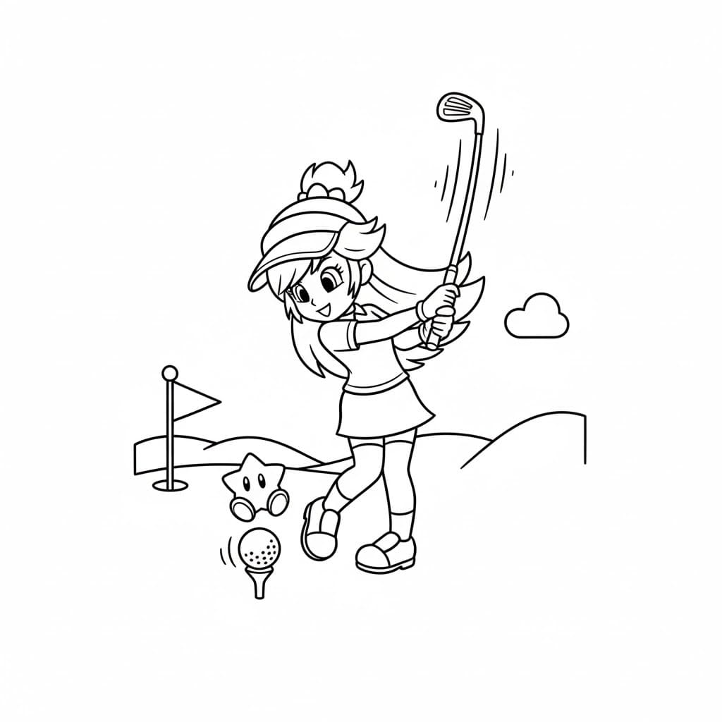 Kolorowanka Narysuj Rosalina wydruku łatwy