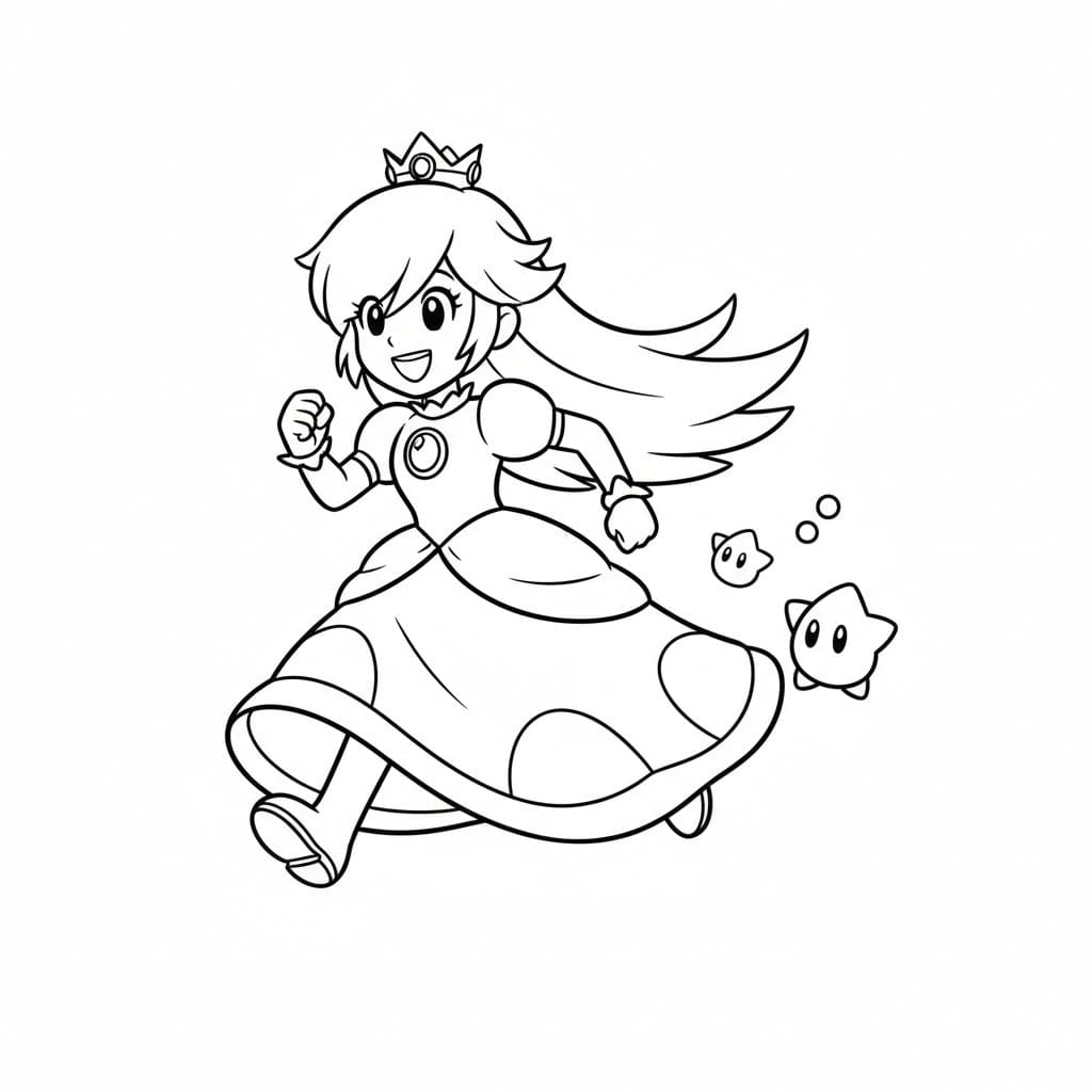 Kolorowanka Narysuj Rosalina wydruku podstawowy