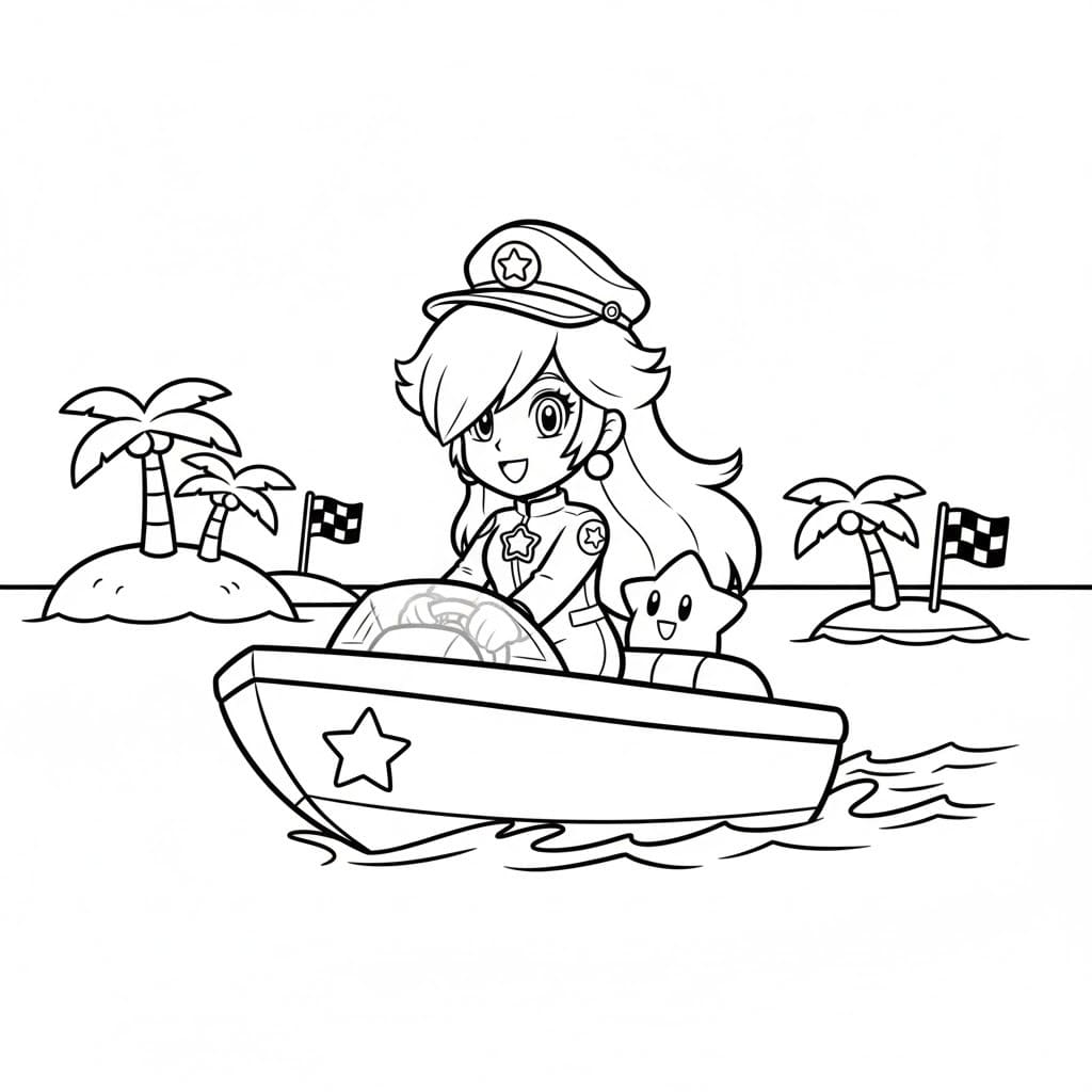 Kolorowanka Narysuj Rosalina wydruku prosty