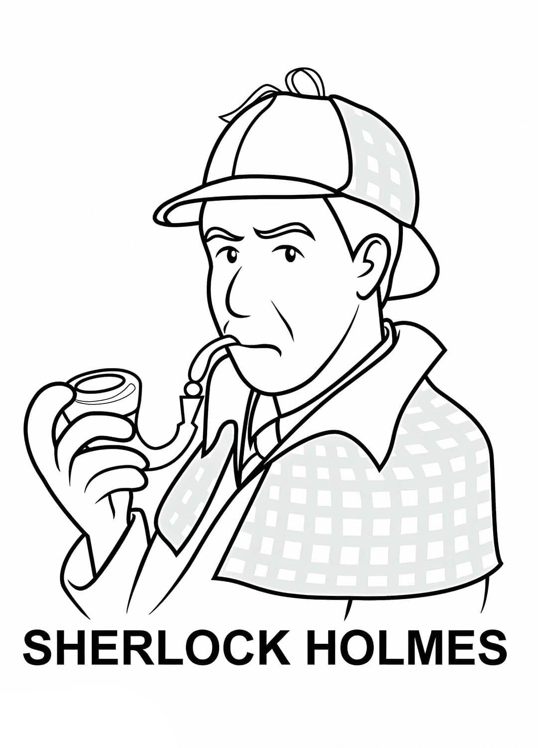 Kolorowanka Narysuj Sherlock Holmes 3