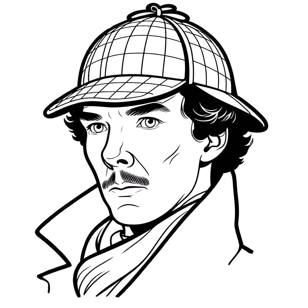Kolorowanka Narysuj Sherlock Holmes 7