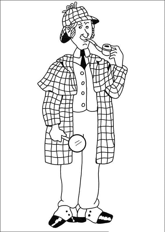 Kolorowanka Narysuj Sherlock Holmes bezpłatny dla dzieci