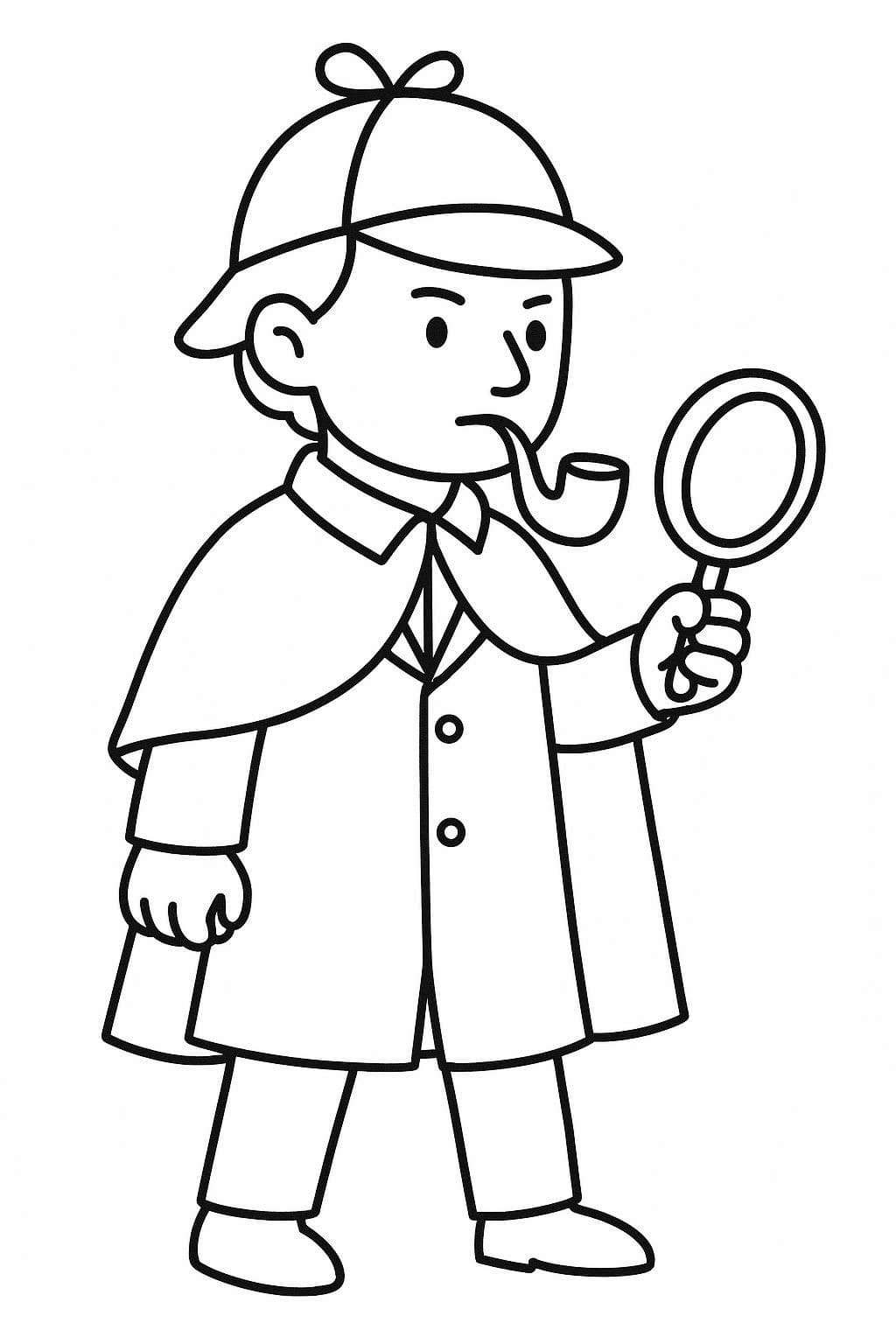 Kolorowanka Narysuj Sherlock Holmes bezpłatny wydruku