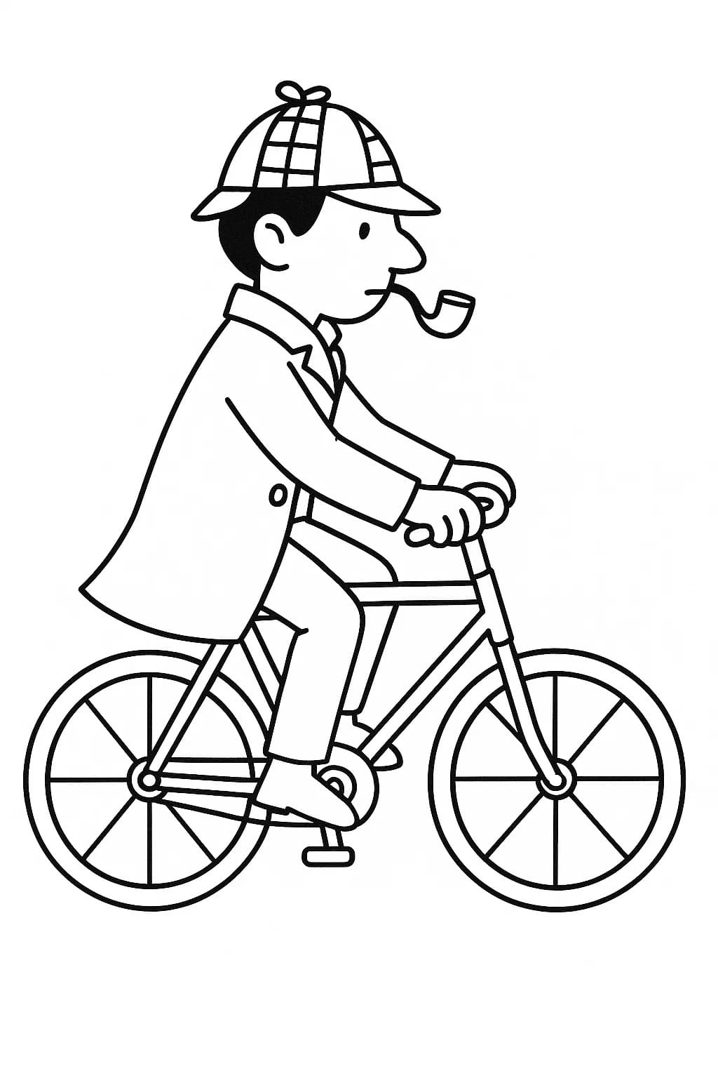 Kolorowanka Narysuj Sherlock Holmes łatwy u dzieci