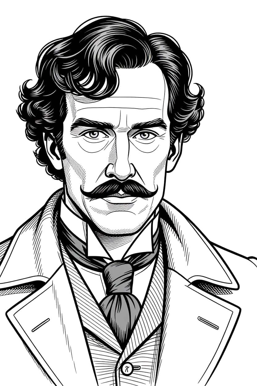 Kolorowanka Narysuj Sherlock Holmes wydruku