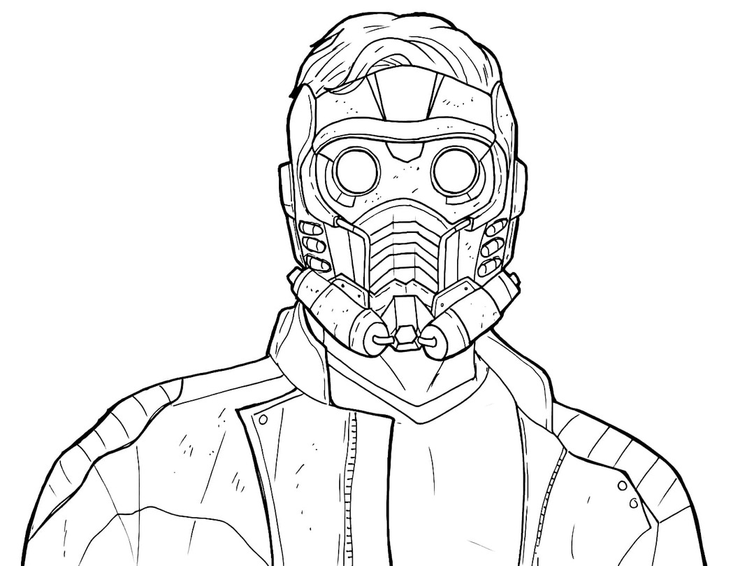 Kolorowanka Narysuj Strażnicy Galaktyki prosty do druku